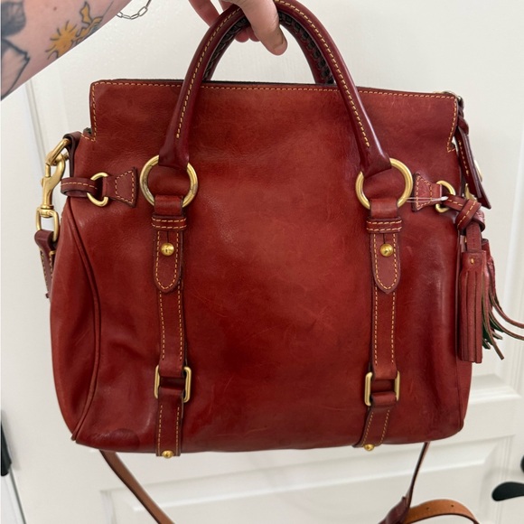 SOLD DONT BUY Dooney & Bourke Burgundy Brown Leather Satchel - Picture 3 of 6